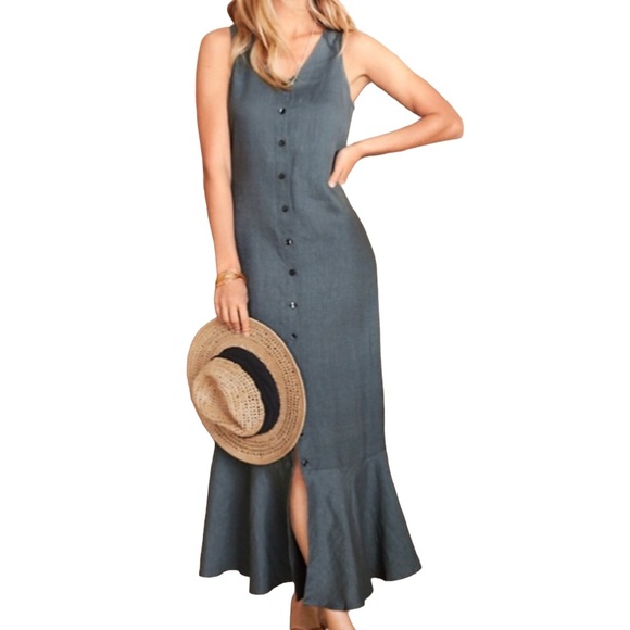 Hill Dresses Hill Button Down Linen Dress Poshmark